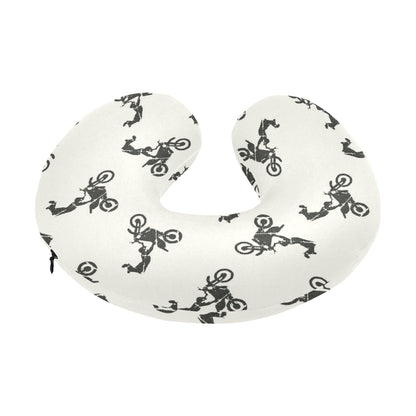 Motocross Pattern Print Design 03 U-Shaped Travel Neck Pillow