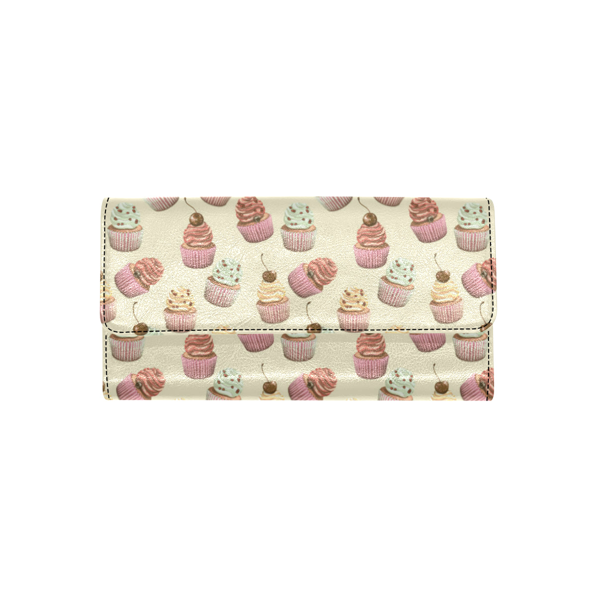 Cupcake Pattern Print Design 04 Women's Trifold Wallet
