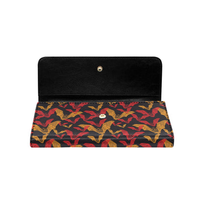 Bat Pattern Print Design 01 Women's Trifold Wallet