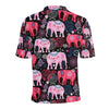 Pink Elephant Pattern Men Polo Shirt