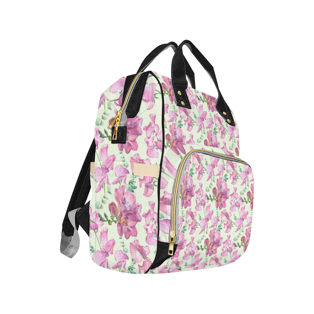 Peony Pattern Print Design PE011 Diaper Bag Backpack