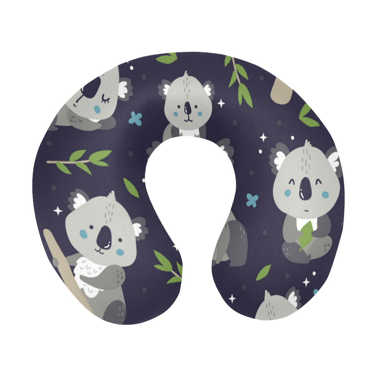 Koala Pattern Print Design 04 U-Shaped Travel Neck Pillow