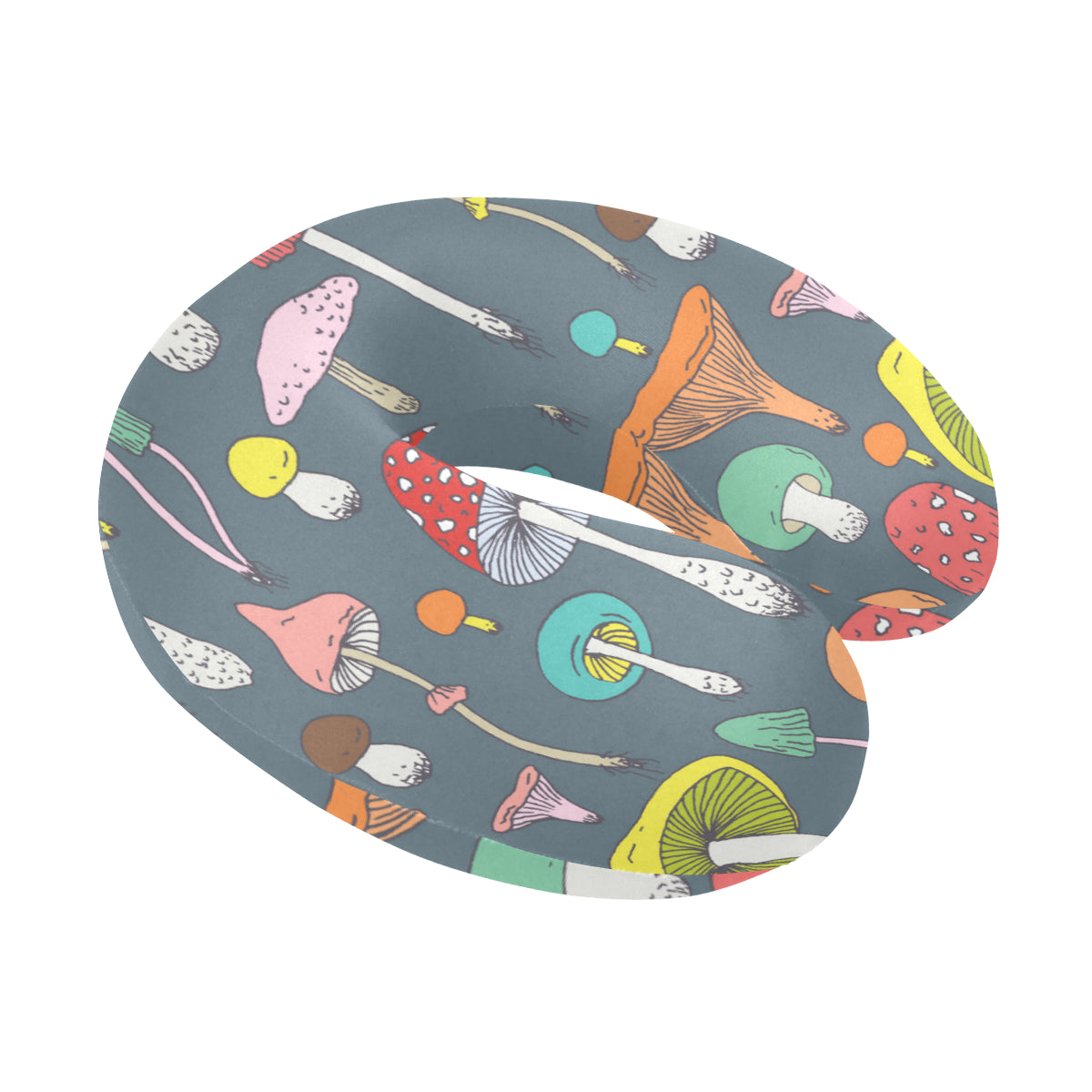 Mushroom Pattern Print Design A03 U-Shaped Travel Neck Pillow