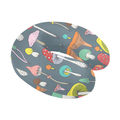 Mushroom Pattern Print Design A03 U-Shaped Travel Neck Pillow