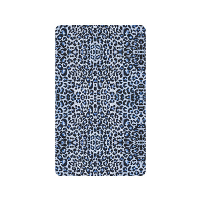 Leopard Blue Skin Print Rubber Doormat