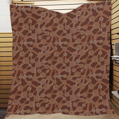 Aboriginal Pattern Print Design 03 Premium Quilt