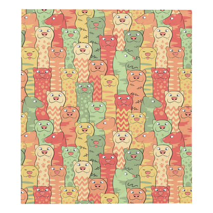 Ferret Pattern Print Design 01 Premium Quilt