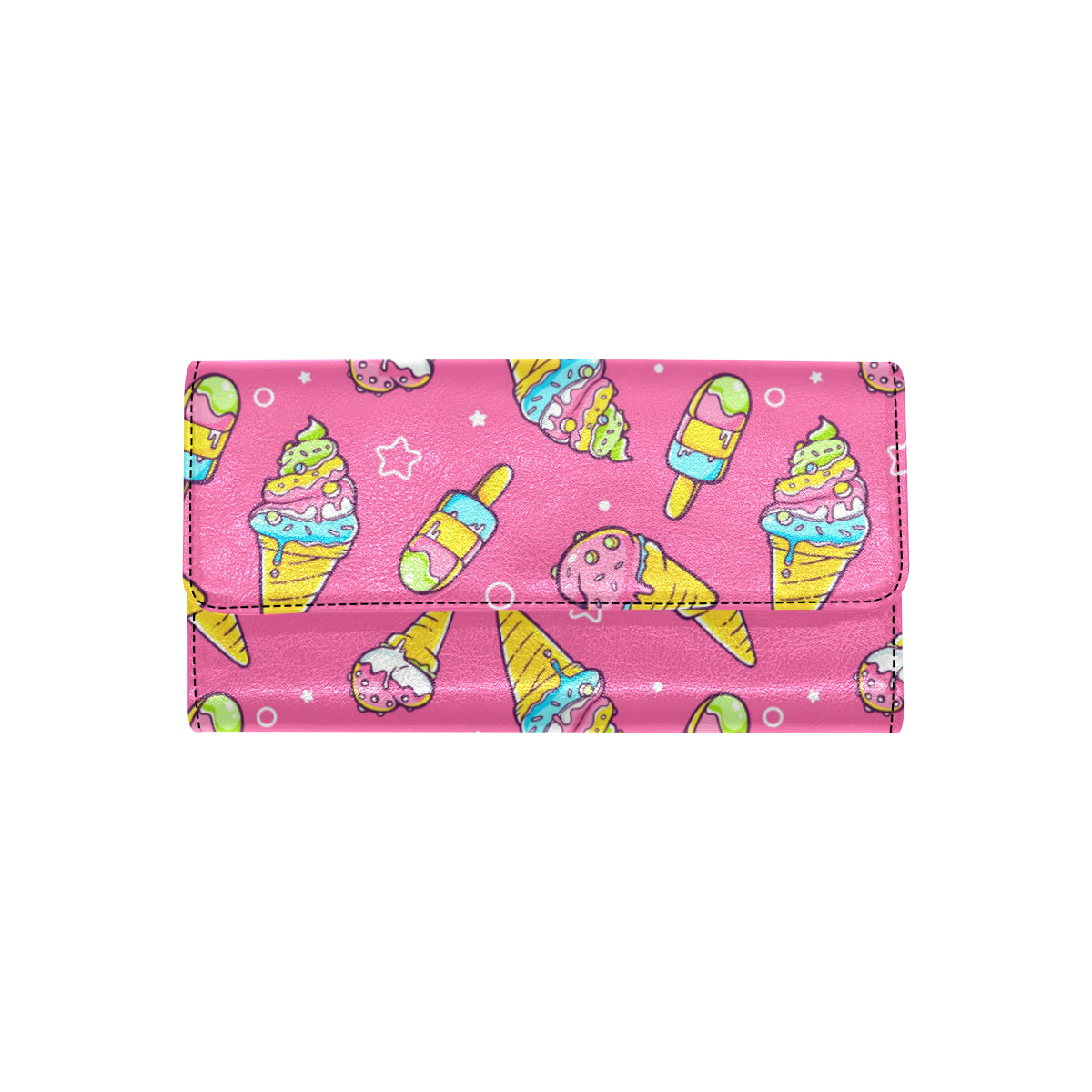 Ice Cream Pattern Print Design IC04 Women's Trifold Wallet
