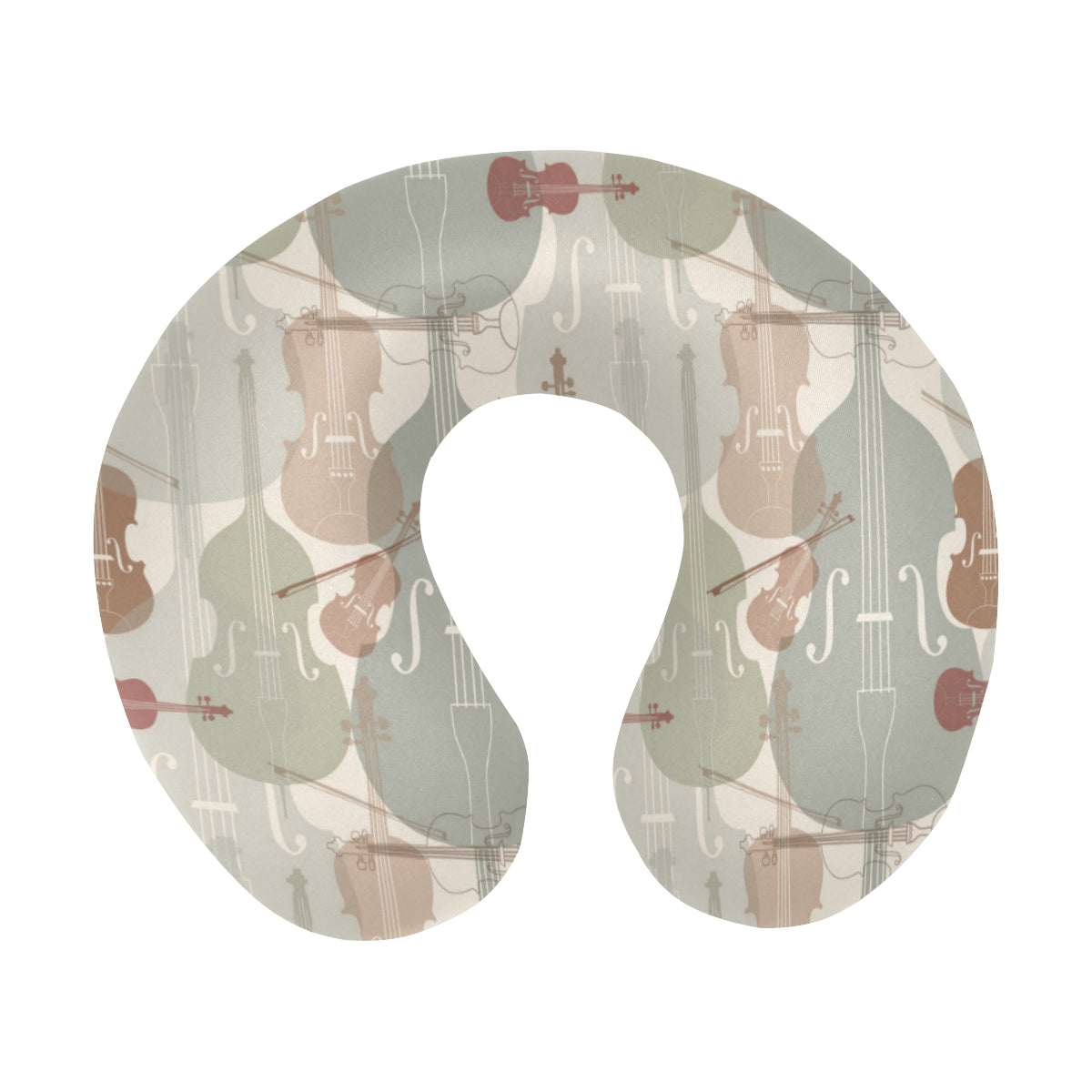 Violin Pattern Print Design 01 U-Shaped Travel Neck Pillow