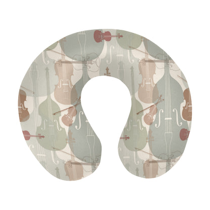 Violin Pattern Print Design 01 U-Shaped Travel Neck Pillow