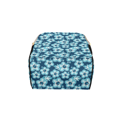 Blue Hibiscus Pattern Print Design HB011 Diaper Bag Backpack