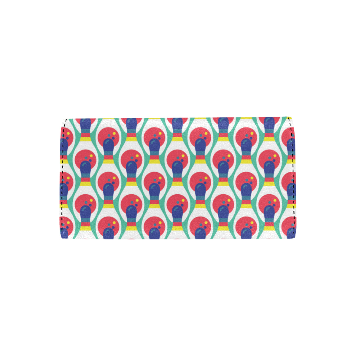 Bowling Pattern Print Design 05 Women's Trifold Wallet