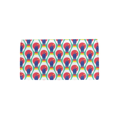 Bowling Pattern Print Design 05 Women's Trifold Wallet