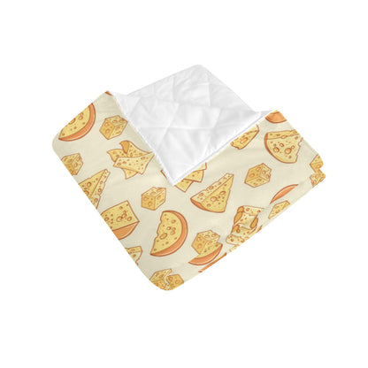 Cheese Pattern Print Design 01 Premium Quilt