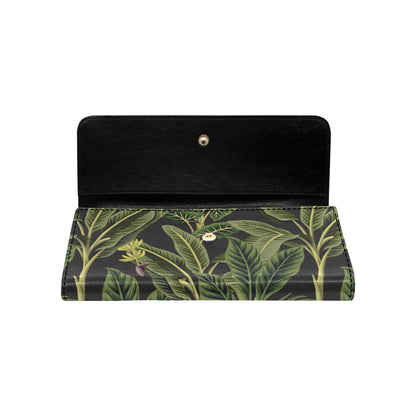 Banana Leaf Pattern Print Design BL04 Women's Trifold Wallet