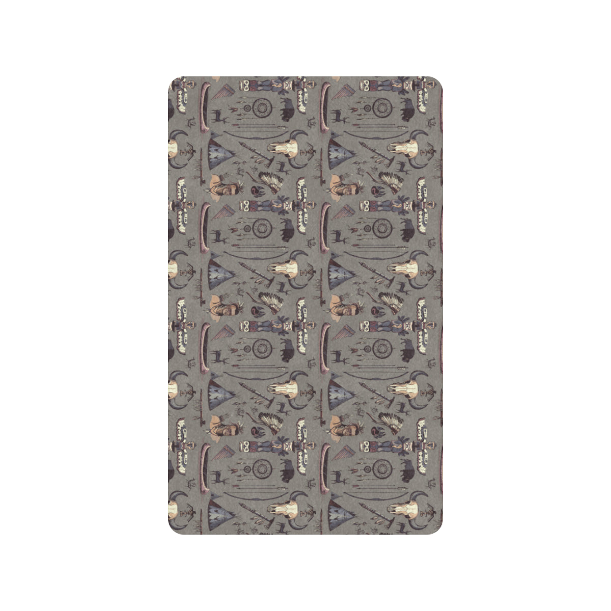 Native Indian life Design Print Rubber Doormat