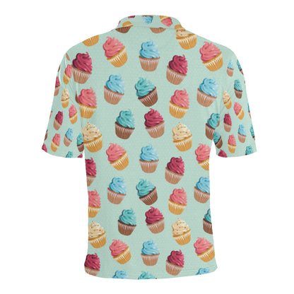 Cupcake Pattern Print Design 01 Men Polo Shirt