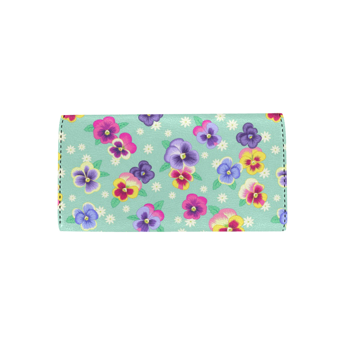 Pansy Pattern Print Design PS08 Women's Trifold Wallet