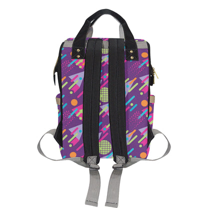 90s Pattern Print Design 4 Diaper Bag Backpack