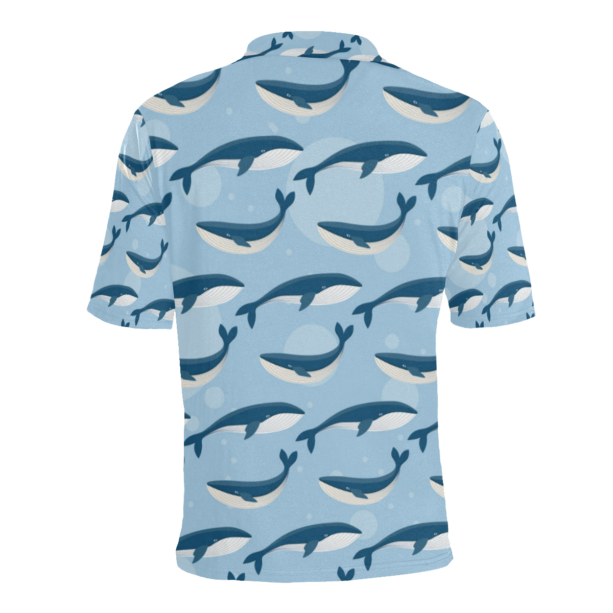 Blue Whale Pattern Print Design 02 Men Polo Shirt
