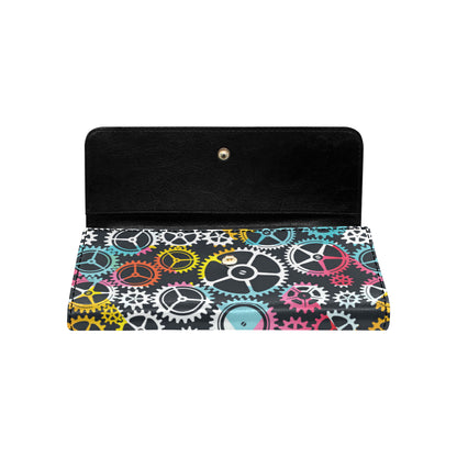 Mechanic Pattern Print Design 02 Women's Trifold Wallet