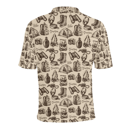 Camping Pattern Print Design 01 Men Polo Shirt