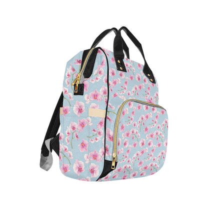 Orchid Pattern Print Design A01 Diaper Bag Backpack