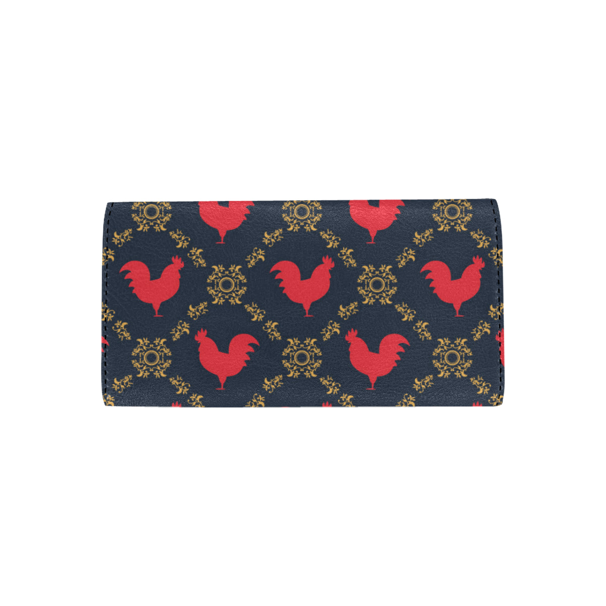 Rooster Pattern Print Design A02 Women's Trifold Wallet
