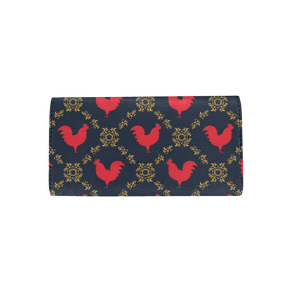 Rooster Pattern Print Design A02 Women's Trifold Wallet