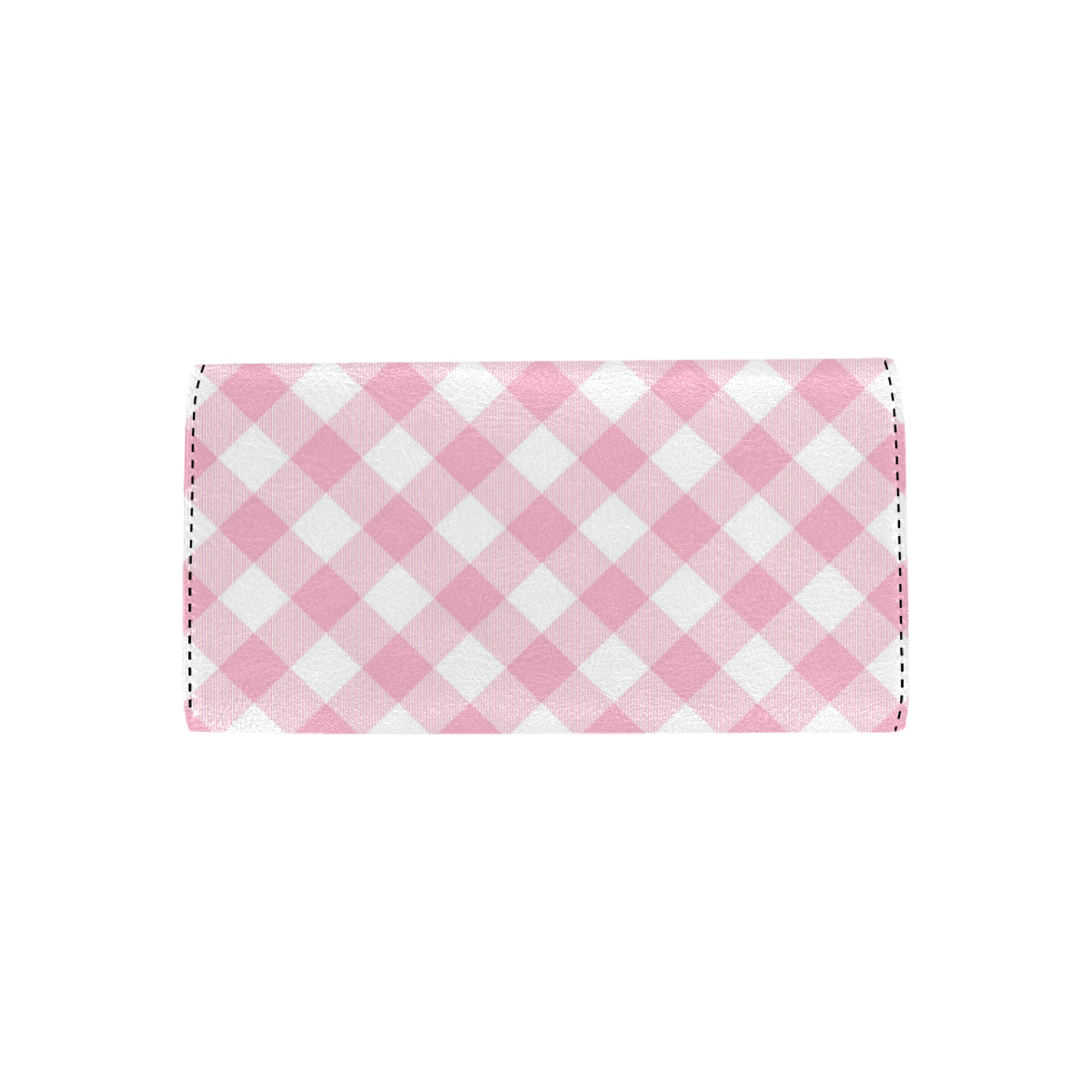 Gingham Pink Pattern Print Design 02 Women's Trifold Wallet