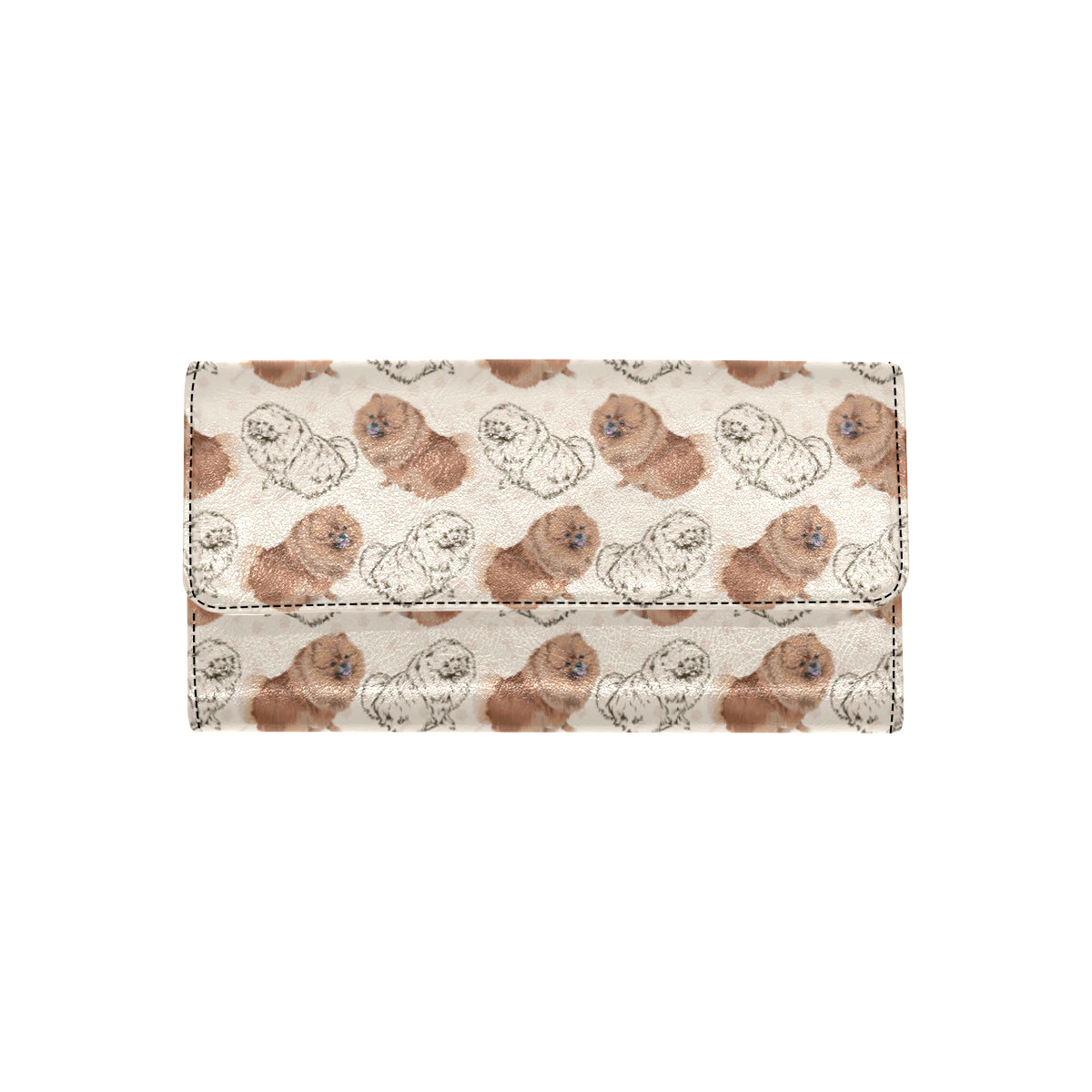 Pomeranians Pattern Print Design A01 Women's Trifold Wallet