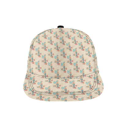 Mermaid Girl With Fish Design Print Snapback Cap