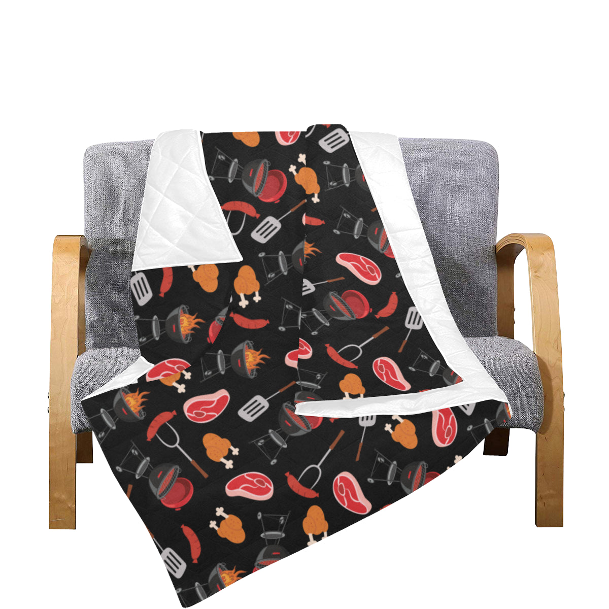 Barbecue Pattern Print Design 04 Premium Quilt