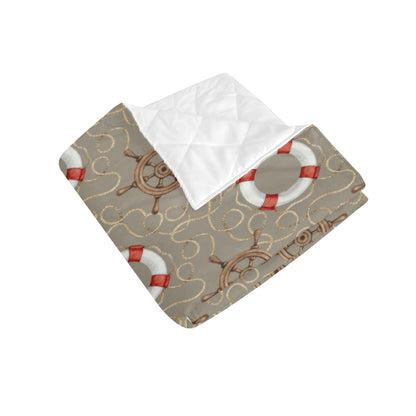 Nautical Pattern Print Design A02 Premium Quilt