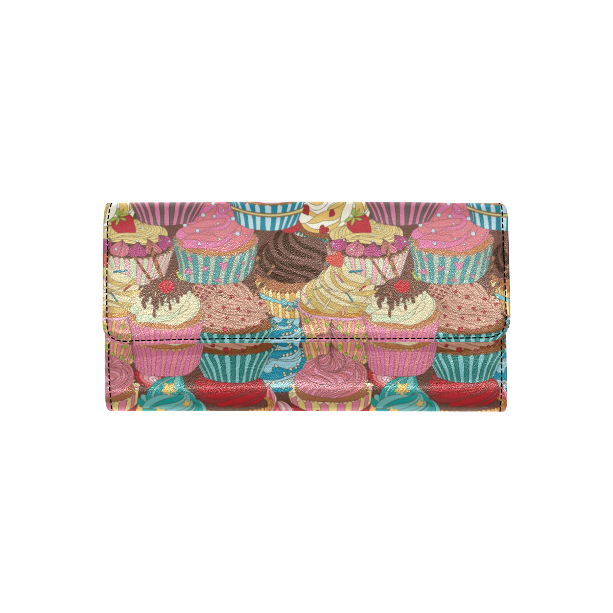 Cupcake Pattern Print Design CP01 Women's Trifold Wallet