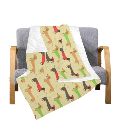 Dachshund Pattern Print Design 06 Premium Quilt