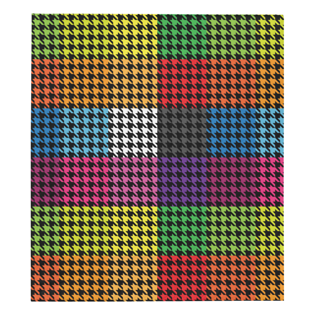 Houndstooth Colorful Pattern Print Design 01 Premium Quilt
