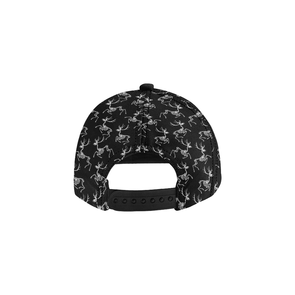 Deer Skeleton Print Pattern Snapback Cap