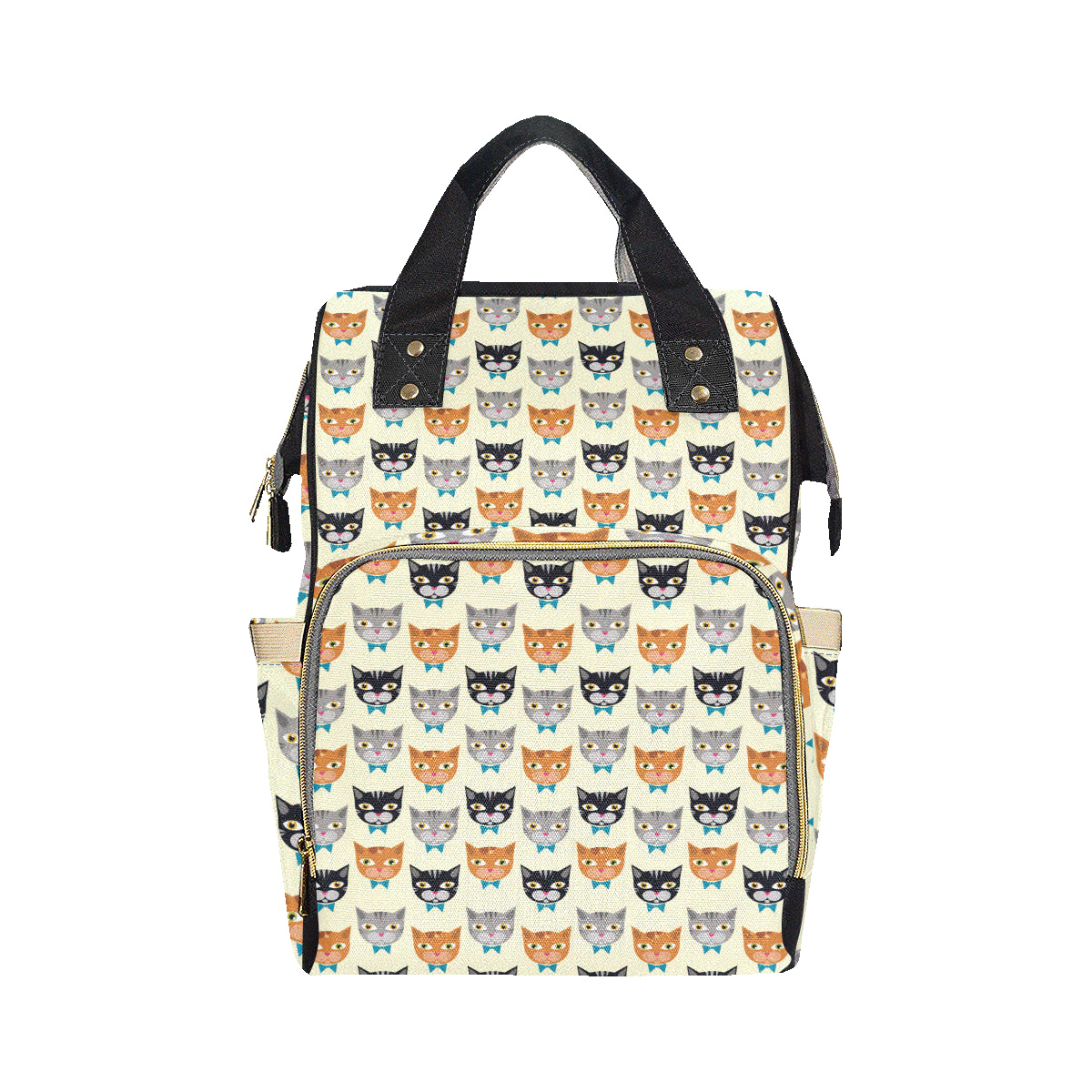 Cat Pattern Print Design 05 Diaper Bag Backpack