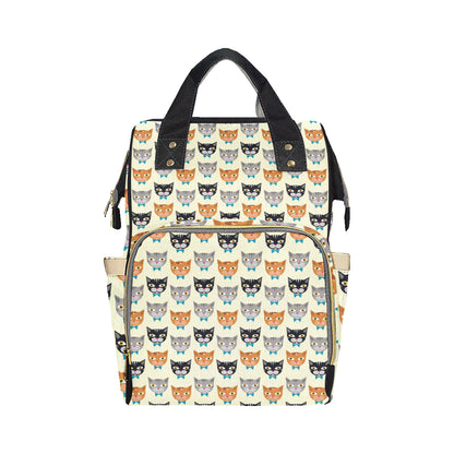 Cat Pattern Print Design 05 Diaper Bag Backpack