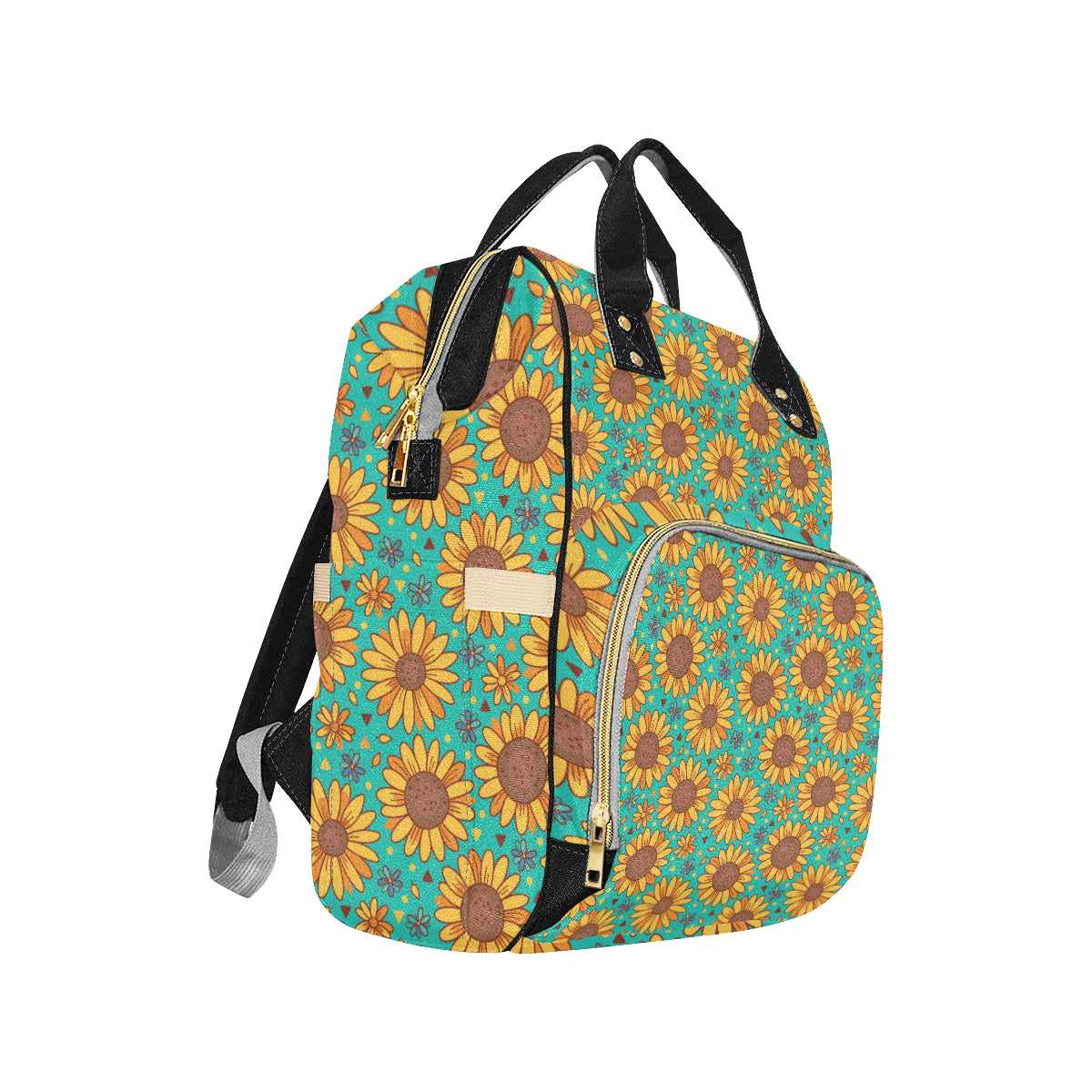 Sunflower Pattern Print Design SF013 Diaper Bag Backpack