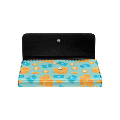 Money Pattern Print Design 03 Women's Trifold Wallet