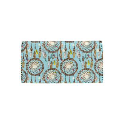 Blue Dream catcher Women's Trifold Wallet