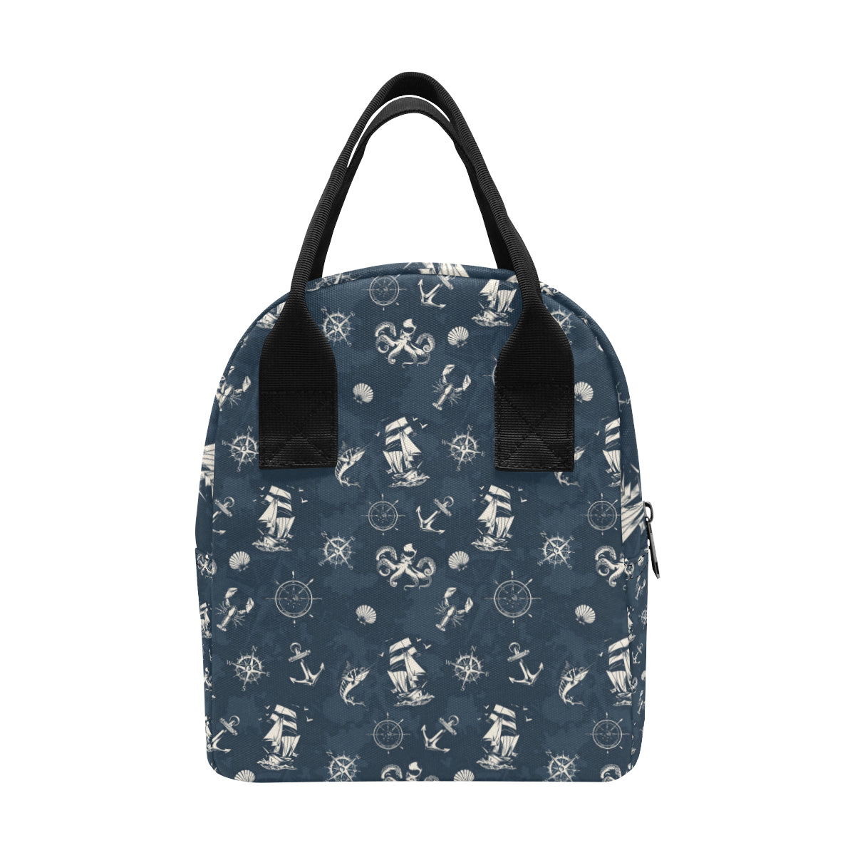 Nautical Sea Themed Print Insulated Lunch Bag