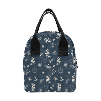 Nautical Sea Themed Print Insulated Lunch Bag