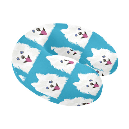 Pomeranians Pattern Print Design A05 U-Shaped Travel Neck Pillow