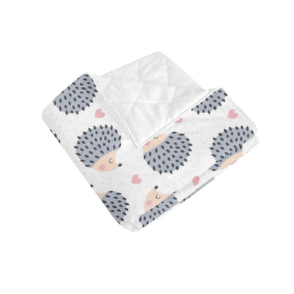 Hedgehog Baby Pattern Print Design 03 Premium Quilt