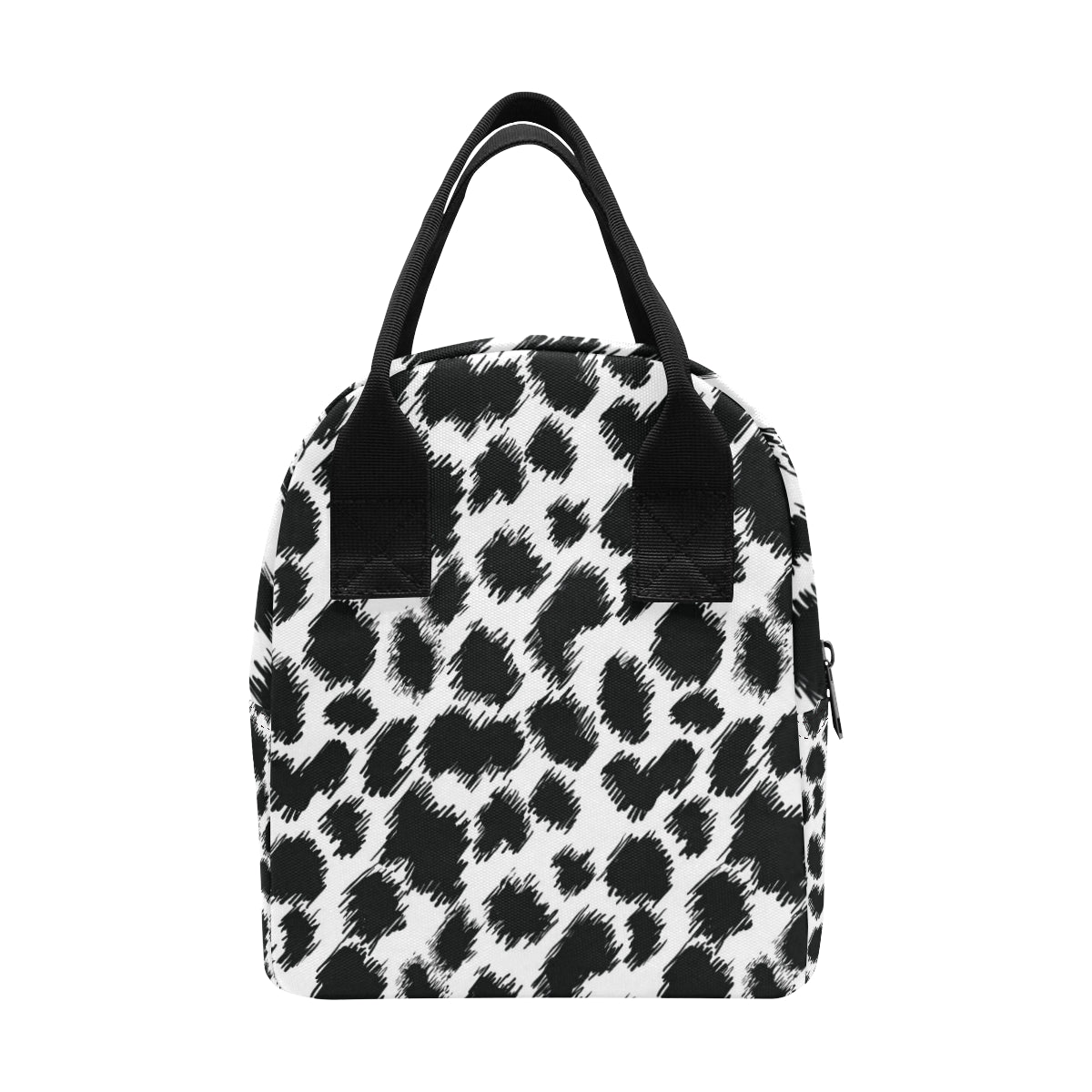 Cheetah Black Print Pattern Insulated Lunch Bag