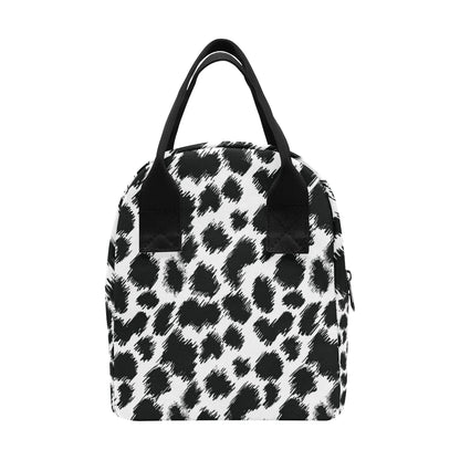 Cheetah Black Print Pattern Insulated Lunch Bag
