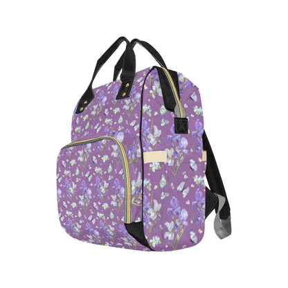 Iris Pattern Print Design IR09 Diaper Bag Backpack